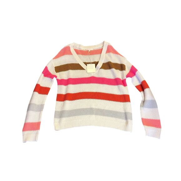 Lisa Todd V Neck Striped Sweater NWT Size Small - Picture 1 of 4